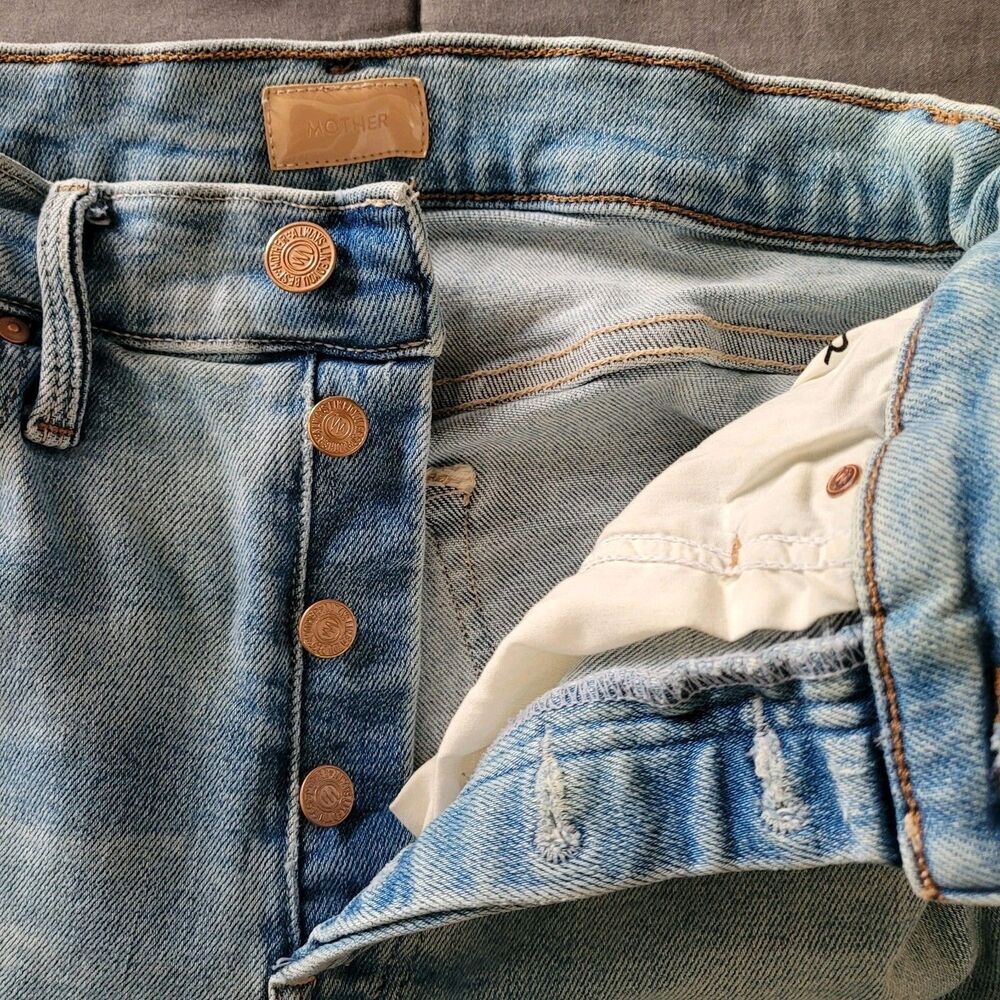 Mother The Tomcat Skimp California Cruiser Straight Leg Jeans Size 26 Flaw Stain - Picture 3 of 11